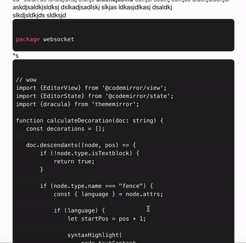 Enter js to the end of open fence's backticks to color highlight associated code block's content according to Javascript language grammar.